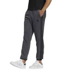 Tuta Adidas 3 Stripes Fleece Tapered Pant Dark Grey Heather -Negozio Di Pattini adidas 3 stripes fleece tapered pant dark grey heather 3