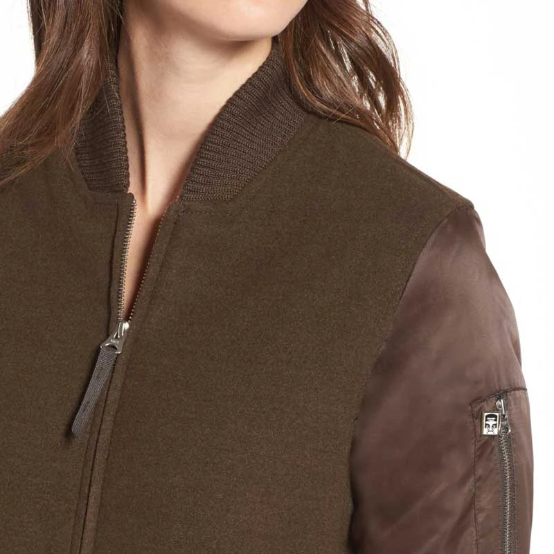 Giacca Obey Birmingham Coat Jacket Wo's Heather Army 7 Giacca Obey Birmingham Coat Jacket Wo's Heather Army - immagine 7