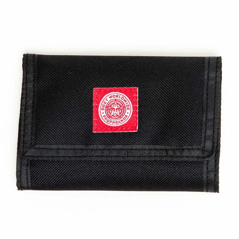 Portafoglio Obey Revolt Red Tri-Fold Wallet Black 1 Portafoglio Obey Revolt Red Tri-Fold Wallet Black