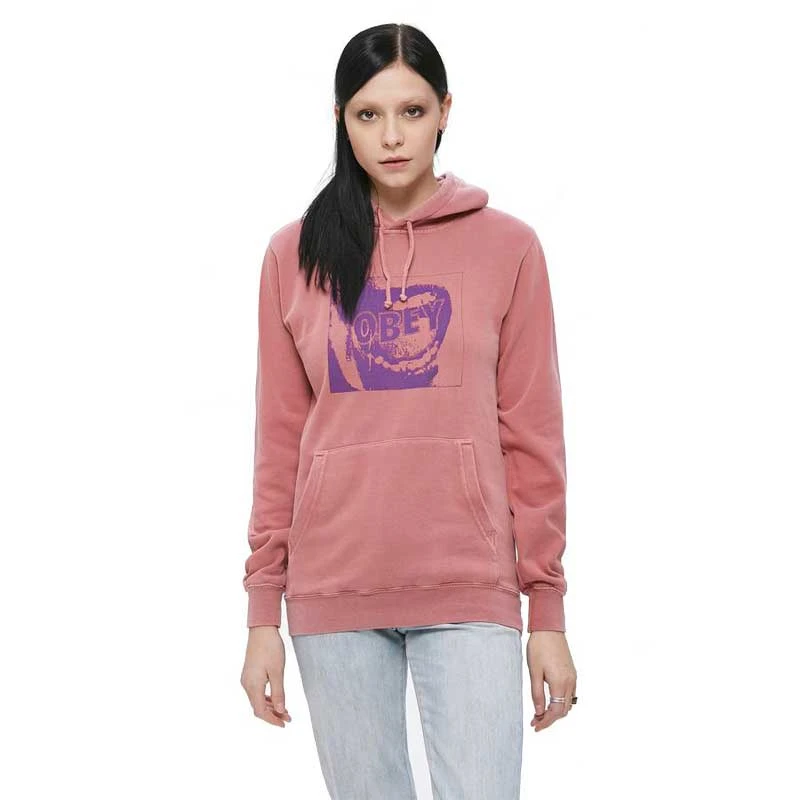 Felpa Obey Screamer Premium Pullover Hood Dusty Dark Rose 3 Felpa Obey Screamer Premium Pullover Hood Dusty Dark Rose - immagine 3