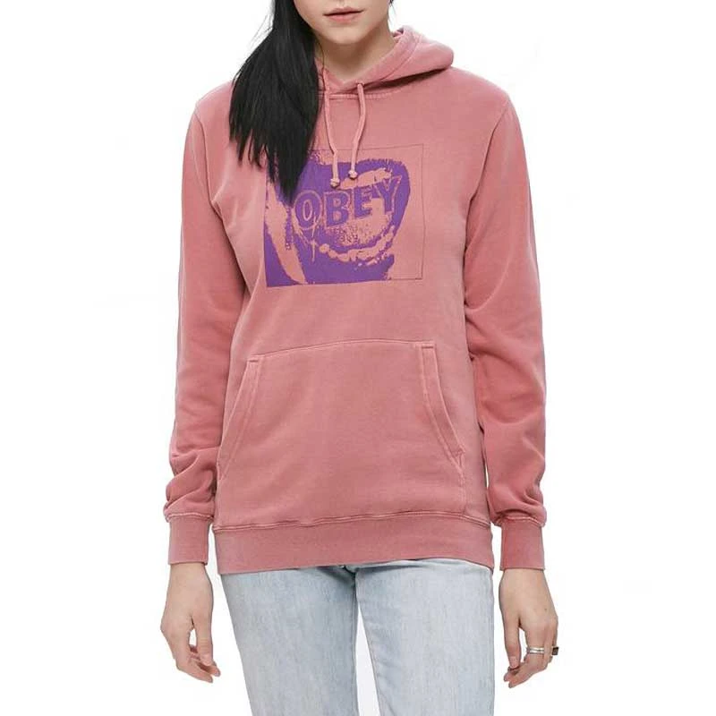 Felpa Obey Screamer Premium Pullover Hood Dusty Dark Rose 1 Felpa Obey Screamer Premium Pullover Hood Dusty Dark Rose
