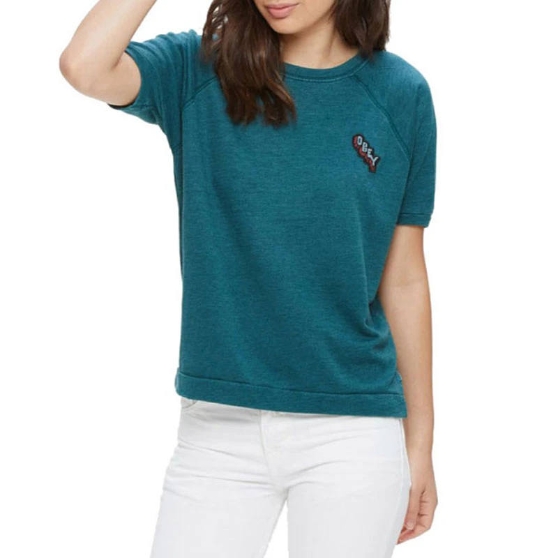 Maglia Obey Starlight Crew Specialty Heather Teal 1 Maglia Obey Starlight Crew Specialty Heather Teal