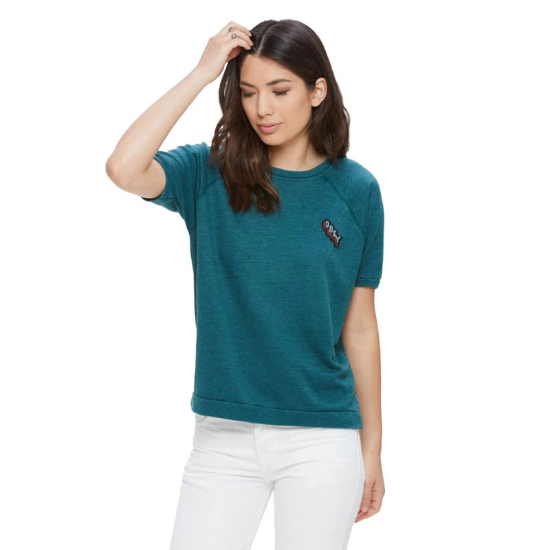 Maglia Obey Starlight Crew Specialty Heather Teal 3 Maglia Obey Starlight Crew Specialty Heather Teal - immagine 3