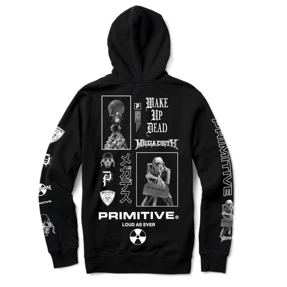 Felpa Primitive X Megadeth Loud Hood Black 1 Felpa Primitive X Megadeth Loud Hood Black