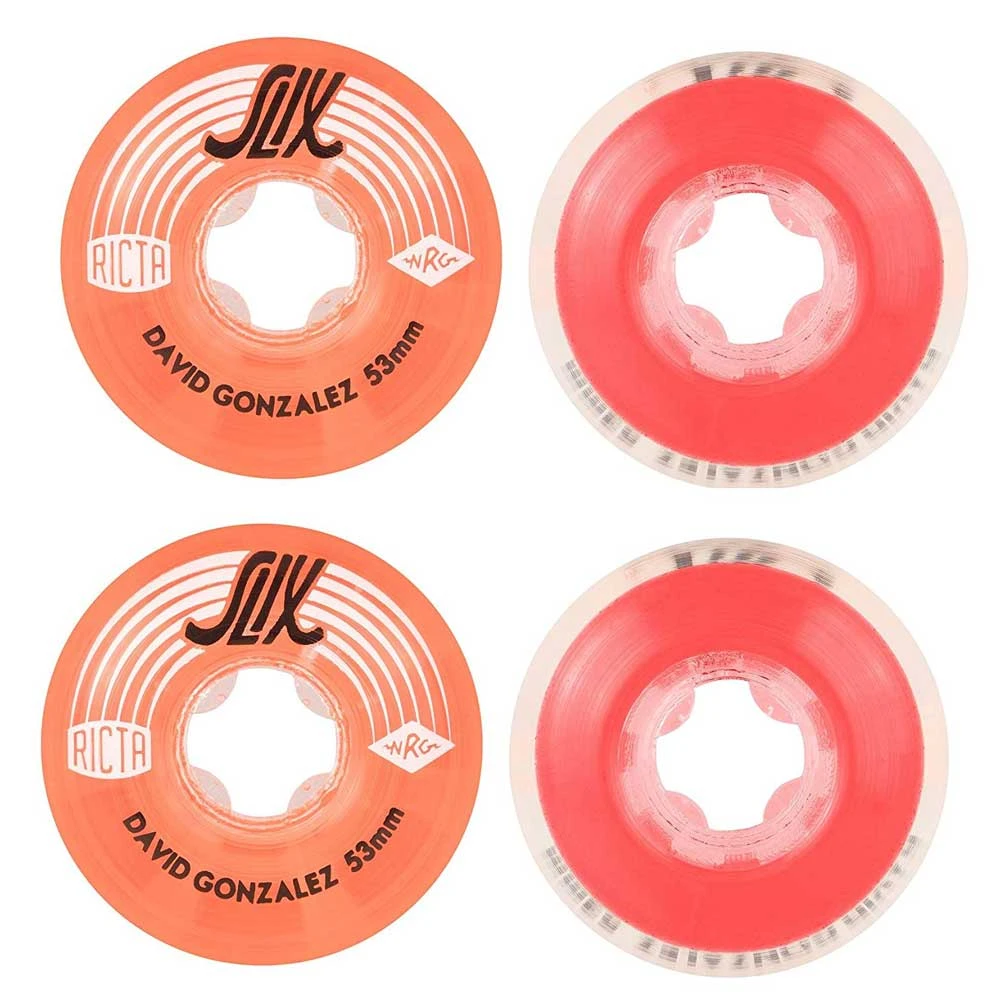 Ruote Ricta David Gonzalez Crystal Slix Clear Red 53MM 4 Ruote Ricta David Gonzalez Crystal Slix Clear Red 53MM - immagine 4