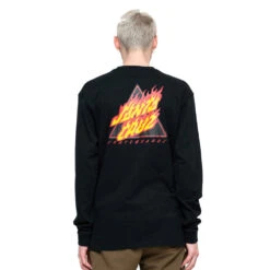 T-shirt Longsleeve Santa Cruz Flamed Not A Dot Black -Negozio Di Pattini santa cruz flamed not a dot ls t shirt black 3