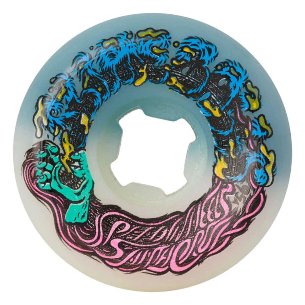 Ruote Santa Cruz Hairballs Wheels 50-50 White Teal 54MM 1 Ruote Santa Cruz Hairballs Wheels 50-50 White Teal 54MM