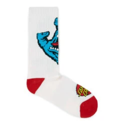 Calze Santa Cruz Sreaming Hand Sock White -Negozio Di Pattini santa cruz sreaming hand sock white 3