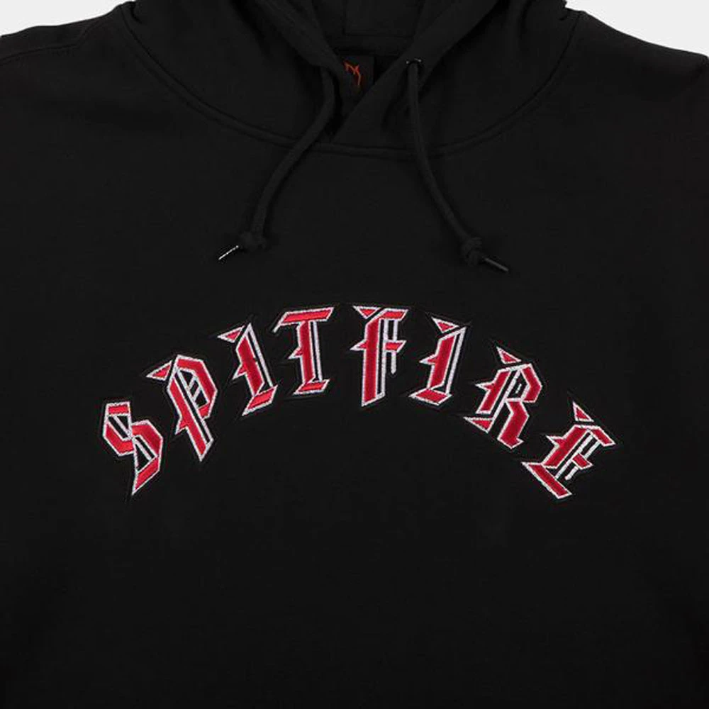 Felpa Spitfire Embroidered Old E Hoodie Black Red 2 Felpa Spitfire Embroidered Old E Hoodie Black Red - immagine 2