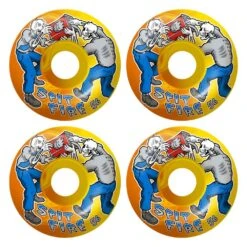 Ruote Spitfire Wheels Fire Fight Yellow Orange 54MM -Negozio Di Pattini spitfire wheels fire fight yellow orange 54mm 4