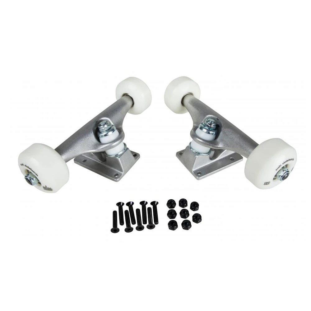 Kit Sushi Undercarriage Ruote 52MM E Trucks Silver 5.25 2 Kit Sushi Undercarriage Ruote 52MM E Trucks Silver 5.25 - immagine 2
