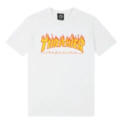 T-shirt Thrasher Magazine Flame White