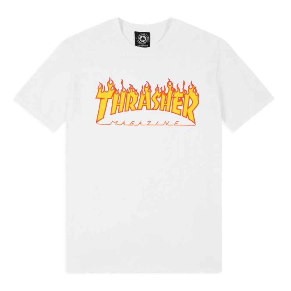 T-shirt Thrasher Magazine Flame White 1 T-shirt Thrasher Magazine Flame White