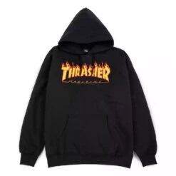 Felpa Thrasher Flame Logo Hoodie Black