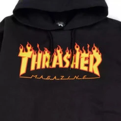 Felpa Thrasher Flame Logo Hoodie Black -Negozio Di Pattini thrasher flame logo hoodie black 4