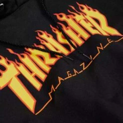 Felpa Thrasher Flame Logo Hoodie Black -Negozio Di Pattini thrasher flame logo hoodie black 5