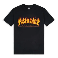 T-shirt Thrasher Godzilla Flame Tee Black