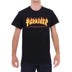 T-shirt Thrasher Godzilla Flame Tee Black -Negozio Di Pattini thrasher godzilla flame tee black 3