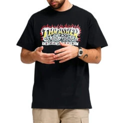 T-shirt Thrasher Krak Skulls Tee Black 5 T-shirt Thrasher Krak Skulls Tee Black -Negozio Di Pattini thrasher krak skulls tee 3