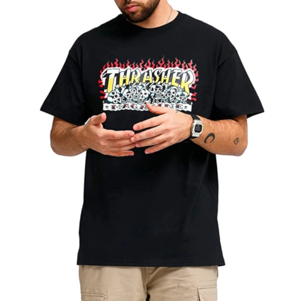 T-shirt Thrasher Krak Skulls Tee Black 3 T-shirt Thrasher Krak Skulls Tee Black - immagine 3