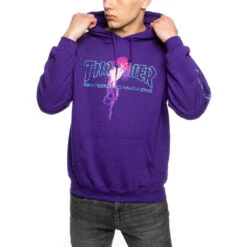 Felpa Thrasher X Atlantic Drift Hood Purple -Negozio Di Pattini thrasher x atlantic drift hood 3