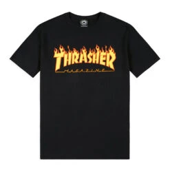 T-shirt Thrasher Magazine Flame Black