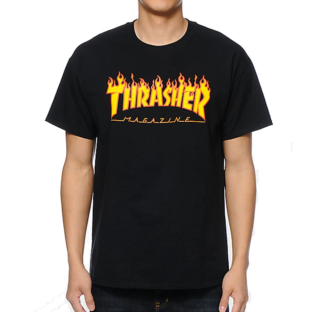 T-shirt Thrasher Magazine Flame Black 2 T-shirt Thrasher Magazine Flame Black - immagine 2